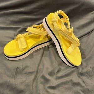 Yellow Platform Sport Sandals - Women